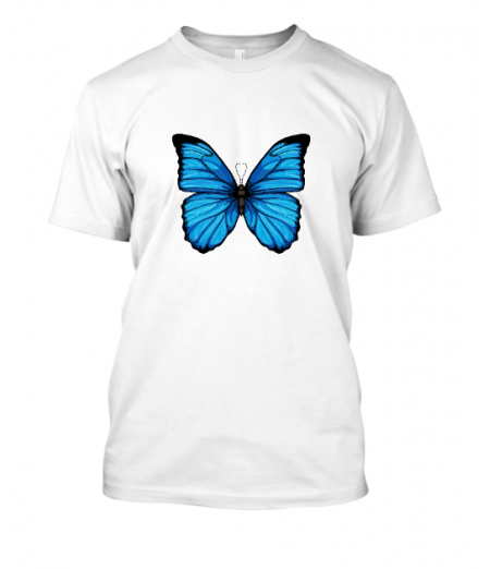 Blue butterfly unisex tshirt
